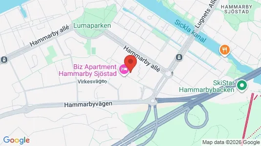 Lägenheter att hyra i Hammarbyhamnen - kort over placeringen