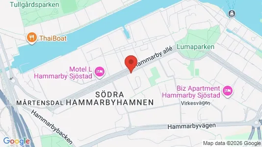 Lägenheter att hyra i Hammarbyhamnen - kort over placeringen