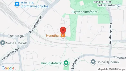 Lägenheter att hyra i Solna - kort over placeringen