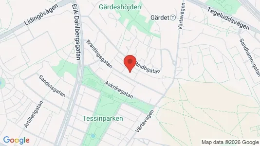 Lägenheter att hyra i Gärdet/Djurgården - kort over placeringen
