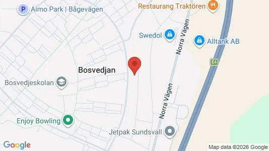 Lägenheter att hyra i Sundsvall - kort over placeringen