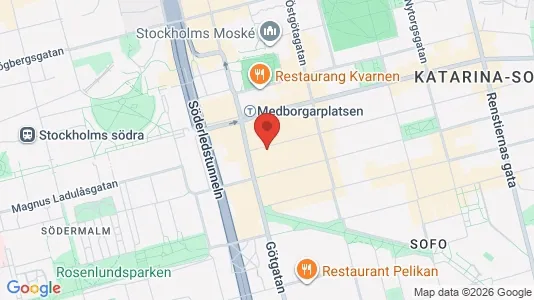 Lägenheter att hyra i Södermalm - kort over placeringen