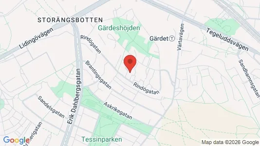 Lägenheter att hyra i Gärdet/Djurgården - kort over placeringen