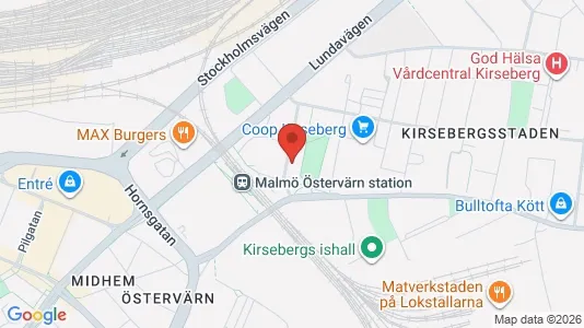 Lägenheter att hyra i Kirseberg - kort over placeringen