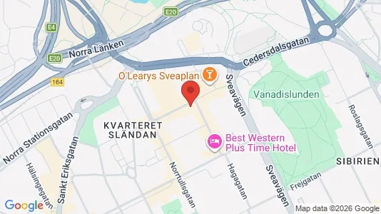Lägenheter att hyra i Vasastan - kort over placeringen