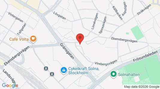 Lägenheter att hyra i Solna - kort over placeringen