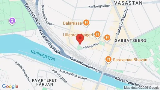 Lägenheter att hyra i Vasastan - kort over placeringen