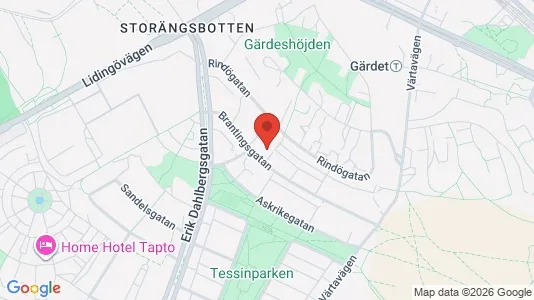 Lägenheter att hyra i Gärdet/Djurgården - kort over placeringen