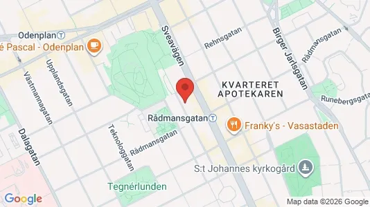 Lägenheter att hyra i Vasastan - kort over placeringen