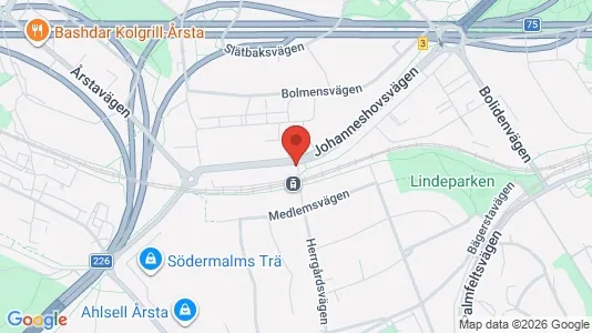 Lägenheter att hyra i Hammarbyhamnen - kort over placeringen