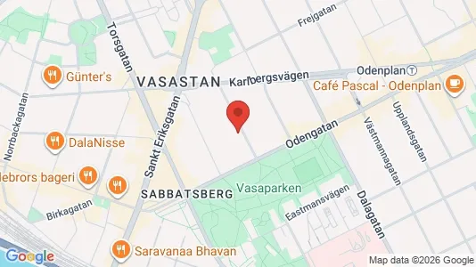 Lägenheter att hyra i Vasastan - kort over placeringen