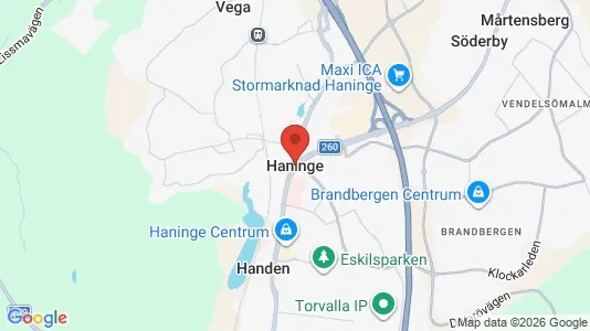 Lägenheter att hyra i Haninge - kort over placeringen