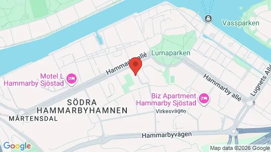 Lägenheter att hyra i Hammarbyhamnen - kort over placeringen