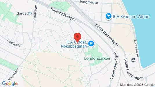 Lägenheter att hyra i Gärdet/Djurgården - kort over placeringen