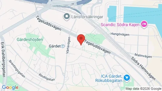 Lägenheter att hyra i Gärdet/Djurgården - kort over placeringen