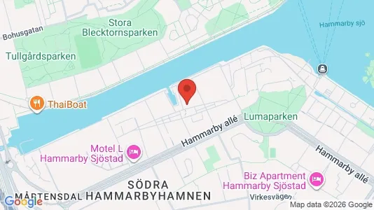 Lägenheter att hyra i Hammarbyhamnen - kort over placeringen