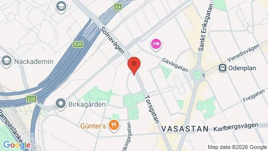 Lägenheter att hyra i Vasastan - kort over placeringen