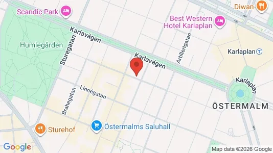 Lägenheter att hyra i Östermalm - kort over placeringen