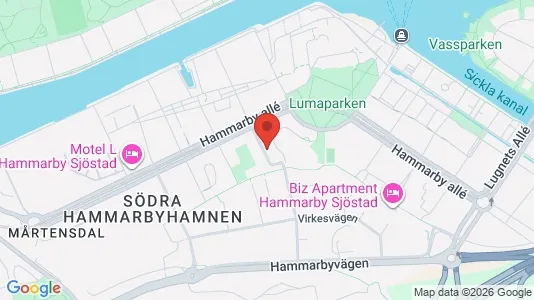 Lägenheter att hyra i Hammarbyhamnen - kort over placeringen