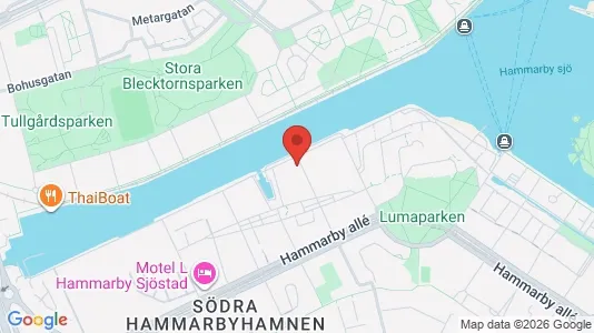 Lägenheter att hyra i Hammarbyhamnen - kort over placeringen