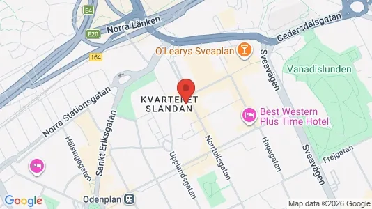 Lägenheter att hyra i Vasastan - kort over placeringen