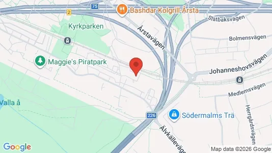 Lägenheter att hyra i Hammarbyhamnen - kort over placeringen