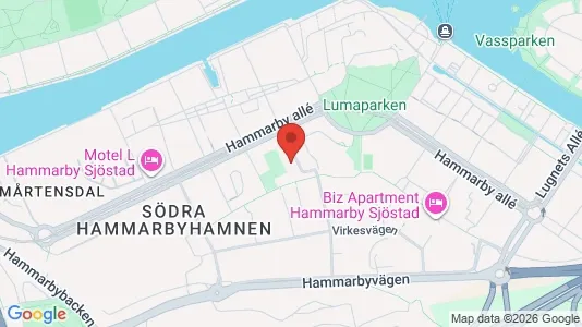 Lägenheter att hyra i Hammarbyhamnen - kort over placeringen