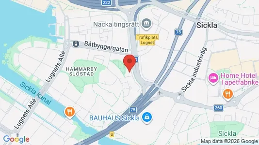 Lägenheter att hyra i Hammarbyhamnen - kort over placeringen