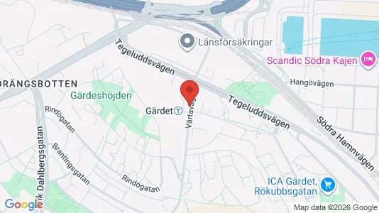 Lägenheter att hyra i Gärdet/Djurgården - kort over placeringen