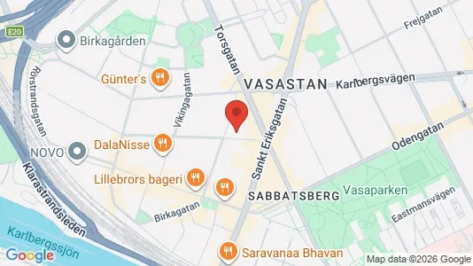 Lägenheter att hyra i Vasastan - kort over placeringen