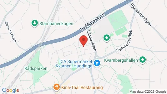 Lägenheter att hyra i Huddinge - kort over placeringen