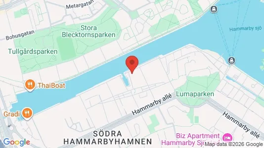 Lägenheter att hyra i Hammarbyhamnen - kort over placeringen