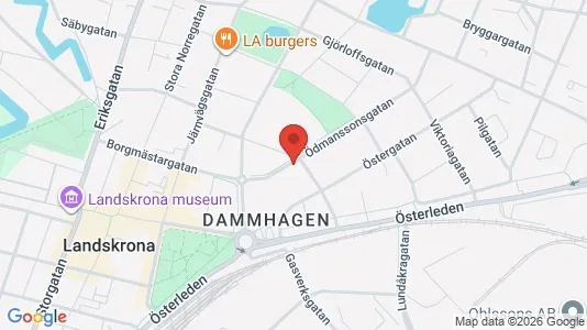 Lägenheter att hyra i Landskrona - kort over placeringen