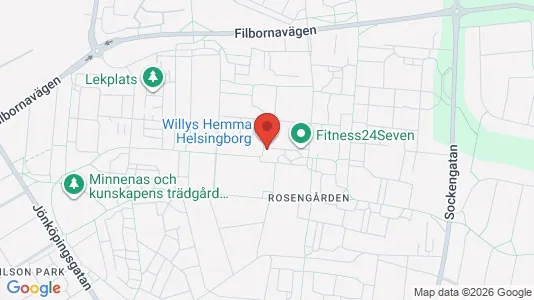 Lägenheter att hyra i Helsingborg - kort over placeringen