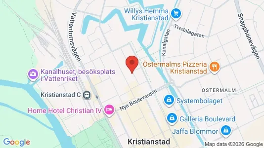 Lägenheter att hyra i Kristianstad - kort over placeringen