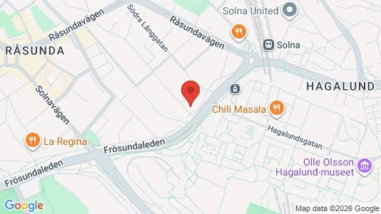 Lägenheter att hyra i Solna - kort over placeringen