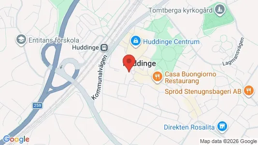 Lägenheter att hyra i Huddinge - kort over placeringen