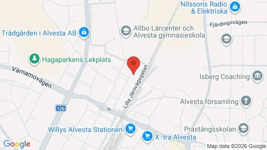 Lägenheter att hyra i Alvesta - kort over placeringen