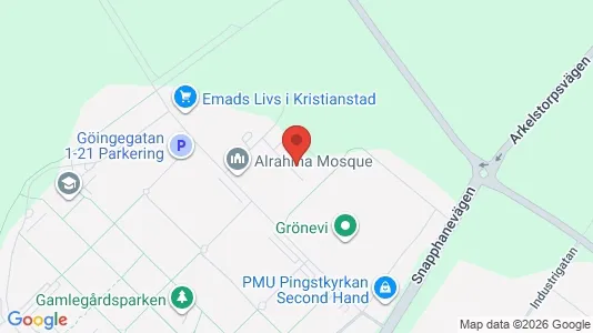 Lägenheter att hyra i Kristianstad - kort over placeringen
