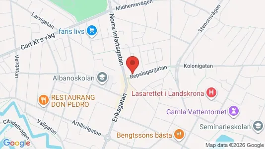 Lägenheter att hyra i Landskrona - kort over placeringen