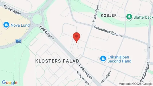 Lägenheter att hyra i Lund - kort over placeringen