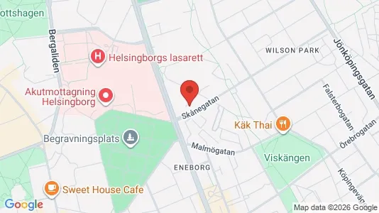 Lägenheter att hyra i Helsingborg - kort over placeringen