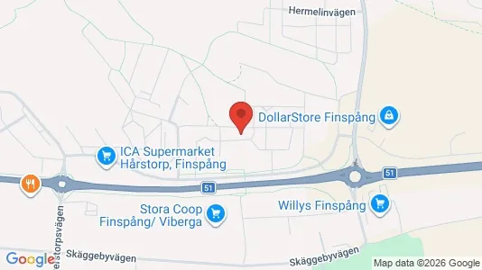Lägenheter att hyra i Finspång - kort over placeringen