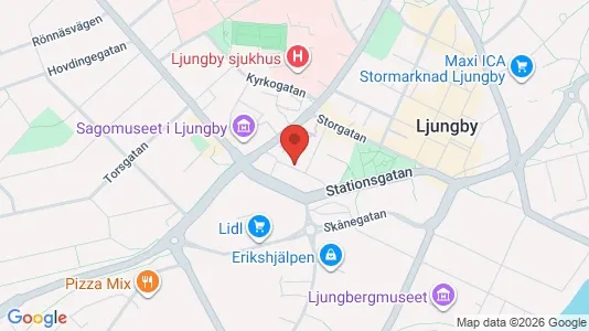 Lägenheter att hyra i Ljungby - kort over placeringen