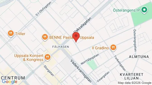 Lägenheter att hyra i Uppsala - kort over placeringen