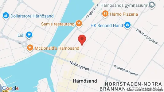Lägenheter att hyra i Härnösand - kort over placeringen