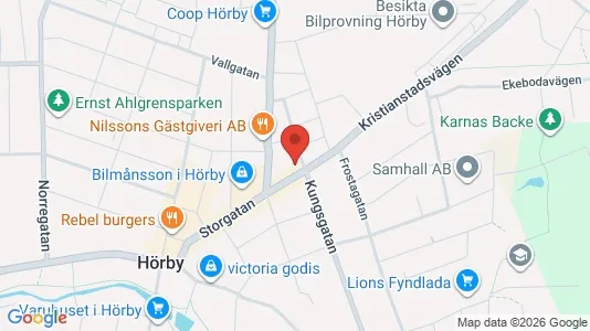 Lägenheter att hyra i Hörby - kort over placeringen