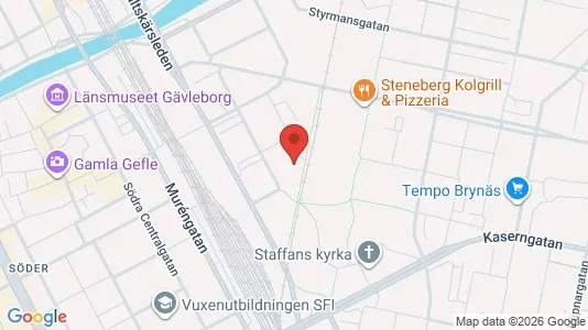 Lägenheter att hyra i Gävle - kort over placeringen