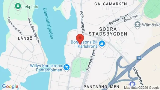 Lägenheter att hyra i Karlskrona - kort over placeringen