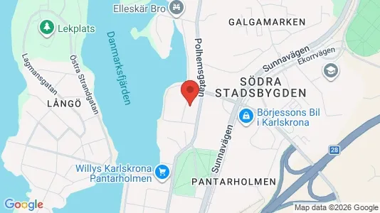 Lägenheter att hyra i Karlskrona - kort over placeringen